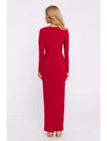 M840 Maxi šaty s uzlom - červené