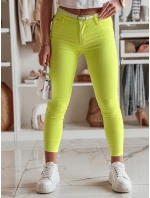 Dámske úzke nohavice s opaskom VIVASKIN žltá FashionStreet UY2461