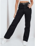 Dámske široké čierne džínsy FashionStreet UY2748 Dámske široké čierne džínsy FashionStreet UY2748