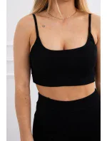 Súprava s nohavicami s vysokým pásom čiernej farby