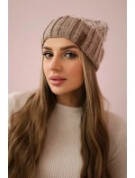 Milano fleecová čiapka K203 ecru melange+dark beige