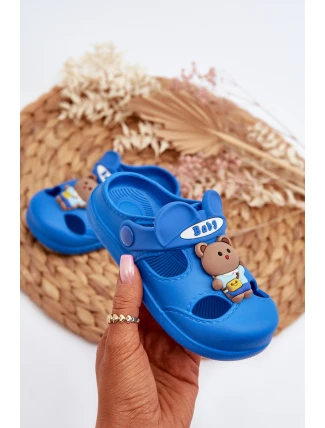 Klapki Dziecięce Piankowe Z Ozdobą Niebieskie Opleja