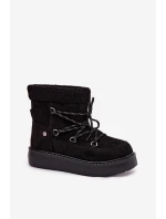 Dámské sněhule na platformě s šněrováním černé Roselya