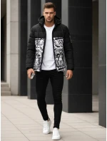 Pánska prešívaná zimná bunda s kapucňou čierna FashionStreet TX5131