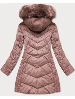 Dámska dlhá prešívaná zimná bunda Old Pink (7689)
