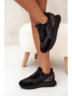 Skórzane Sneakersy Damskie Big Star OO274562 Hi-Poly System Czarne