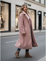 Dámsky zimný kabát s kožušinou, dlhý, NY0751z, ružový – FashionStreet Dámsky zimný kabát s kožušinou, dlhý, NY0751z, ružový – FashionStreet