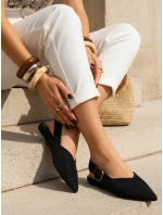 Dámske semišové baleríny s otvoreným podpätkom slingback black FashionStreet ZY1353 Dámske semišové baleríny s otvoreným podpätkom slingback black FashionStreet ZY1353
