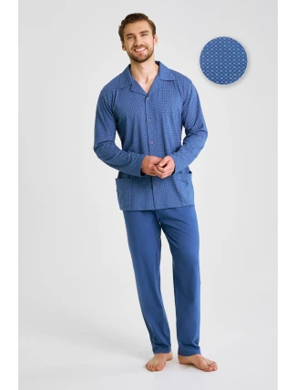 3485 PÁNSKE PYŽAMO S DLHÝM ZIPSOM DEREK 5XL-6XL