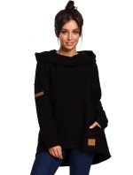 B131 Sveter s vysokým golierom - čierny