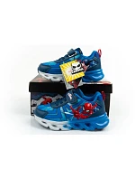 Leomil Detská športová obuv Spiderman Ľahké tenisky na suchý zips LED Blue