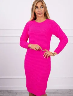 Sveter Šaty pruhované ružové neónové