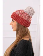 Dámska čiapka Samara K346 červená+béžová