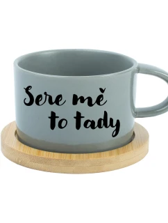 SERE MĚ TO TADY - šedý hrníček makronka 200 ml