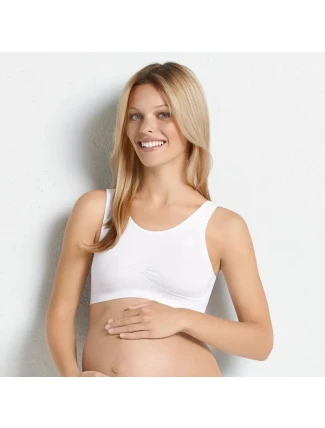 Dámsky tehotenský top bez švov 5100 White 006 - Anita