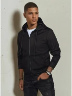 Pánska mikina na zips s kapucňou čierna FashionStreet BX5644