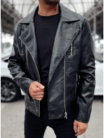Pánska kožená bunda ramones black FashionStreet TX4715