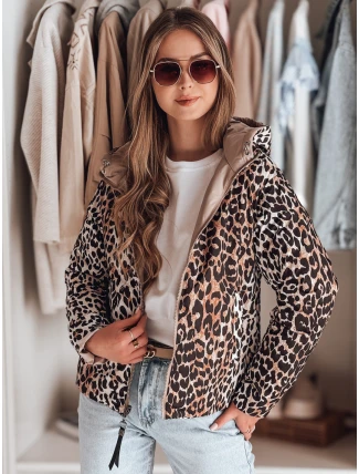 Dámska obojstranná prechodná bunda ZIBERKA beige FashionStreet TY4870