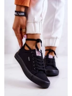 Damskie Tenisówki Wiązane Cross Jeans JJ2R4039C Czarne