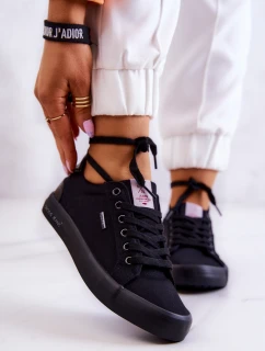 Damskie Tenisówki Wiązane Cross Jeans JJ2R4039C Czarne