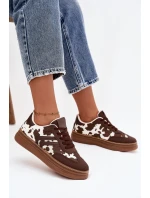 Dámské tenisky na platformě s potisky hnědé Denissa