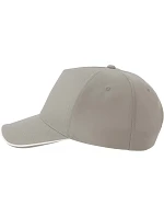 Atlantis Headwear Recy Five Piping – 5-panelová sendvičová čiapka 33.0282 šedá/biela