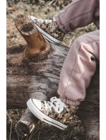 Dziecięce Wysokie Trampki Na Suwak Beżowo-Zielone Filemon