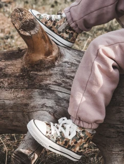 Dziecięce Wysokie Trampki Na Suwak Beżowo-Zielone Filemon