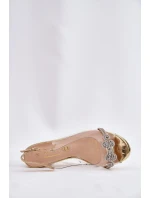 Transparentne Sandały Na Słupku D&A MR51-705 Złote