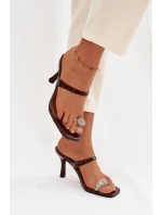 Dámské lodičky na jehle s ozdobným detailem Čokoládové Lorissa