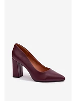 Lodičky na podpatku z eko kůže Sergio Leone PB216 bordó Lodičky na podpatku z eko kůže Sergio Leone PB216 bordó