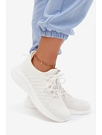 Ľahká športová obuv Slip-on dámska Materiál Big Star UU274056 White