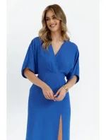 K163 Maxi šaty - modré