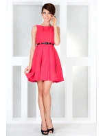 Dámske spoločenské šaty NUMOCO s opaskom stredne dlhé ružové - Ružová / XL - Numoco Dámske spoločenské šaty NUMOCO s opaskom stredne dlhé ružové - Ružová / XL - Numoco