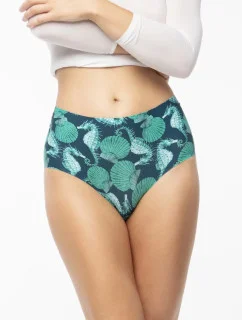 Sea Story Jednoduché maxi nohavičky zelené - Julimex