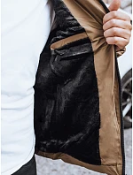Pánska prešívaná zimná bunda s kapucňou FashionStreet camel TX5067