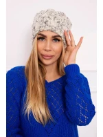 Fleecová čiapka Roksana K209 ecru+grey Fleecová čiapka Roksana K209 ecru+grey
