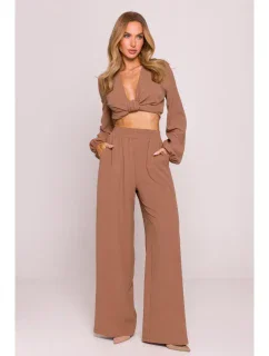 M862 Široké nohavice - čokoládové