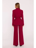 M873 Sako so šnúrkou v páse - bordové M873 Sako so šnúrkou v páse - bordové