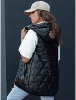 Dámska prešívaná vesta s kapucňou COLINE čierna FashionStreet TY4462