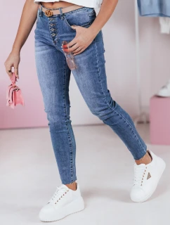 Dámske džínsové nohavice slim fit DENIMFIT navy blue FashionStreet UY2363