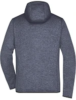 Daiber JN 589 Pánska pletená fleecová bunda s kapucňou 02.0589 denim melange/čierna Daiber JN 589 Pánska pletená fleecová bunda s kapucňou 02.0589 denim melange/čierna