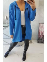 Mikina so zipsom na chrbte z džínsoviny