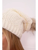 Fleecová čiapka Sandra K210 ecru