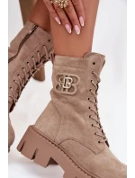 Dámska zateplená členková obuv so zdobením DA183P Beige - Seastar Dámska zateplená členková obuv so zdobením DA183P Beige - Seastar