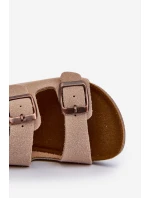 Sandałki Dziecięce Na Korkowej Platformie Zapinane Na Rzep Beżowe Rorria