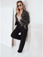 Dámske široké čierne džínsy FashionStreet UY2760 Dámske široké čierne džínsy FashionStreet UY2760