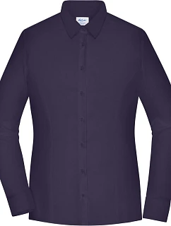 Daiber JN 1371 Popelínová blúzka slim fit s dlhými rukávmi 02.1371 tmavo fialová