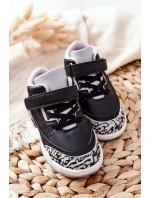 Dziecięce Sportowe Buty Czarno-Czerwone Linen