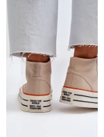 Trampki Damskie Na Platformie Beżowe Aineri Trampki Damskie Na Platformie Beżowe Aineri